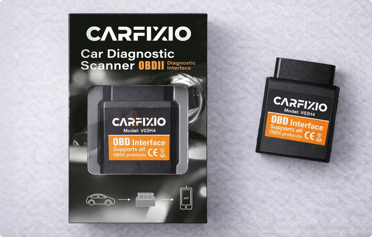 CarFixio retail box beside the reader